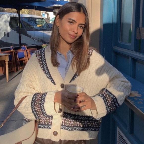 Zara Oversized Jacquard Cardigan - Picture 7 of 16